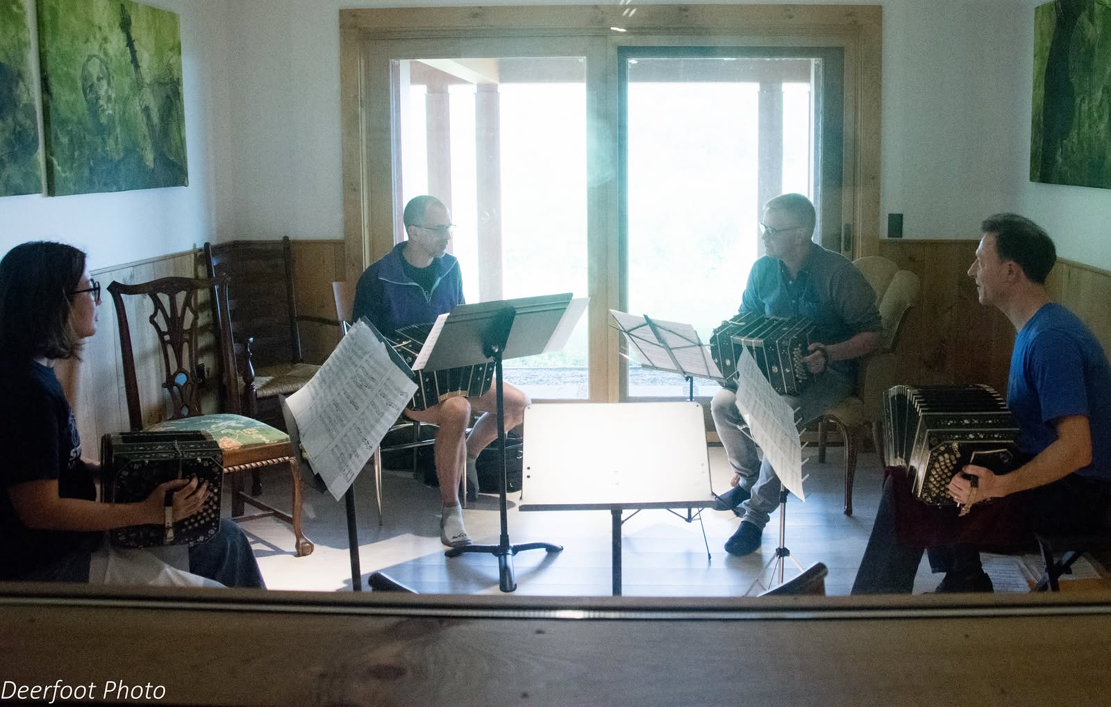 Four bandoneons practicing